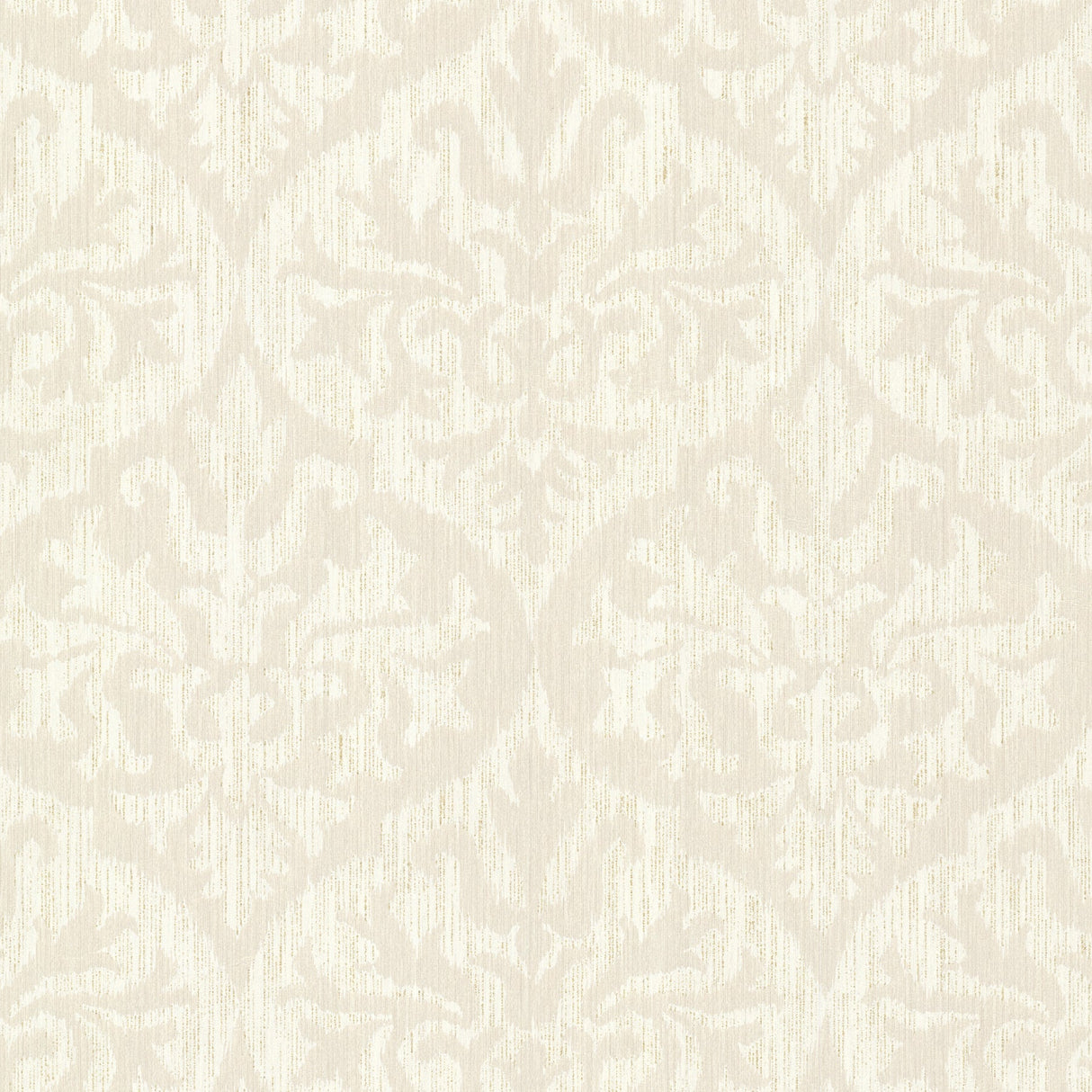 Kenneth James 2542-20702 Sumatra Champagne Ikat Damask Wallpaper