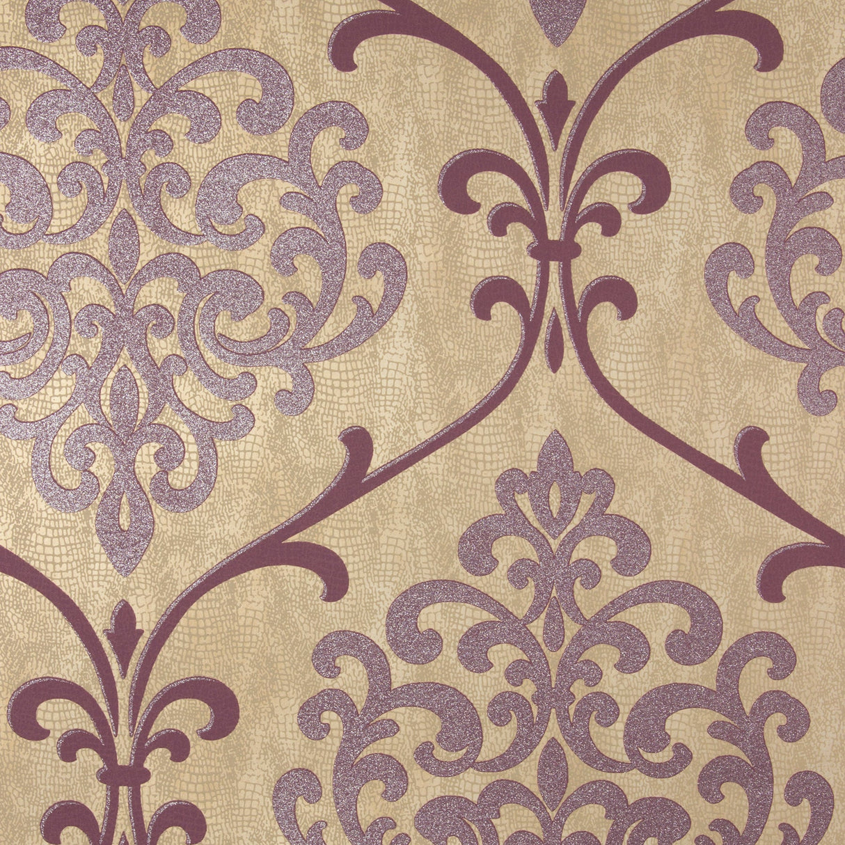 Kenneth James 2542-20713 Ambrosia Mauve Glitter Damask Wallpaper