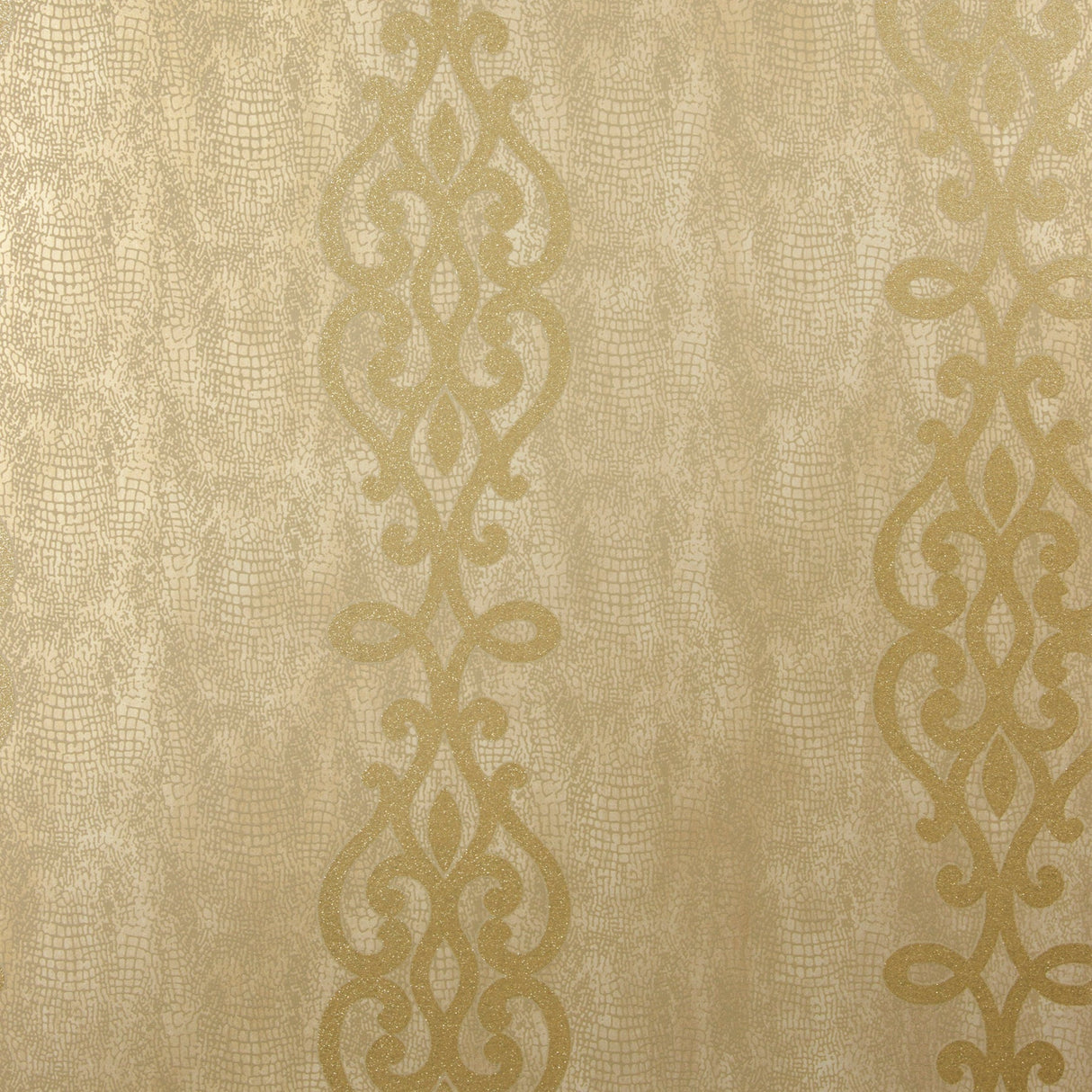 Kenneth James 2542-20720 Anaconda Brass Glitter Stripe Wallpaper