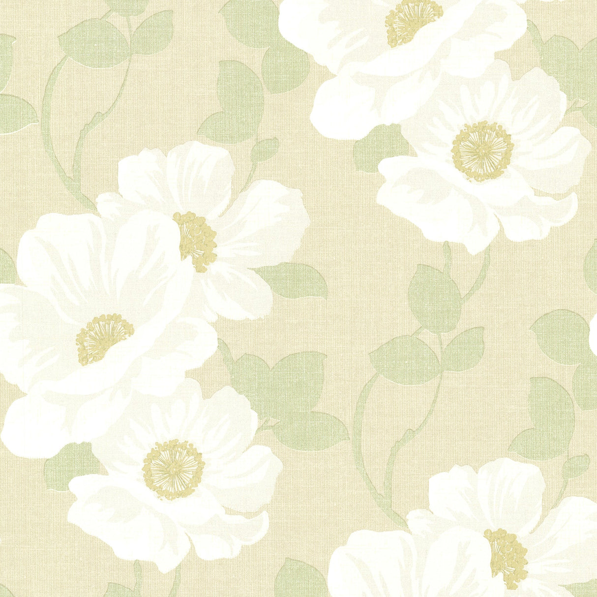 Beacon House 2614-21054 Leala Golden Green Modern Floral Wallpaper