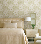 Beacon House 2614-21054 Leala Golden Green Modern Floral Wallpaper
