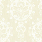 Beacon House 2614-21059 Lourdes Champagne Damask Medallion Wallpaper