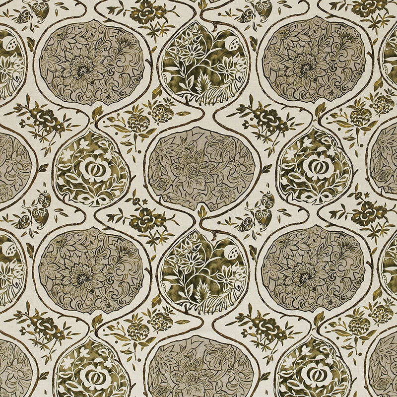 Schumacher Katsugi Link And Sepia Fabric
