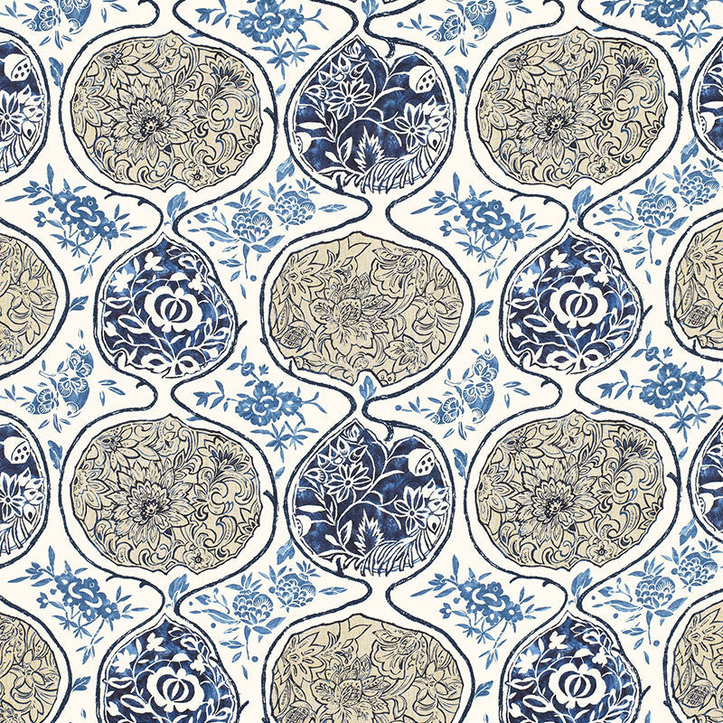 Schumacher Katsugi Blues Fabric