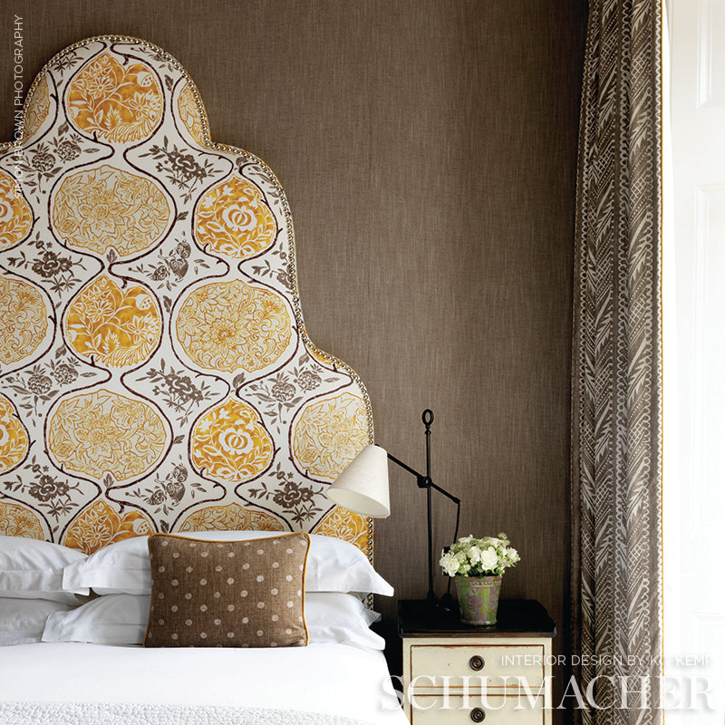 Schumacher Katsugi Gold And Mushroom Fabric