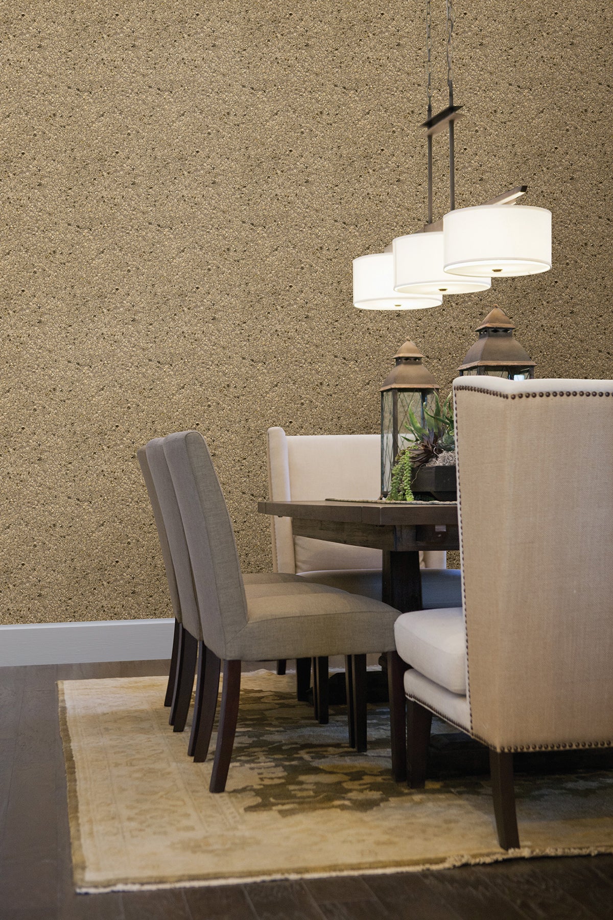 Kenneth James 2622-30211 Petra Silver Mica Chip Wallpaper