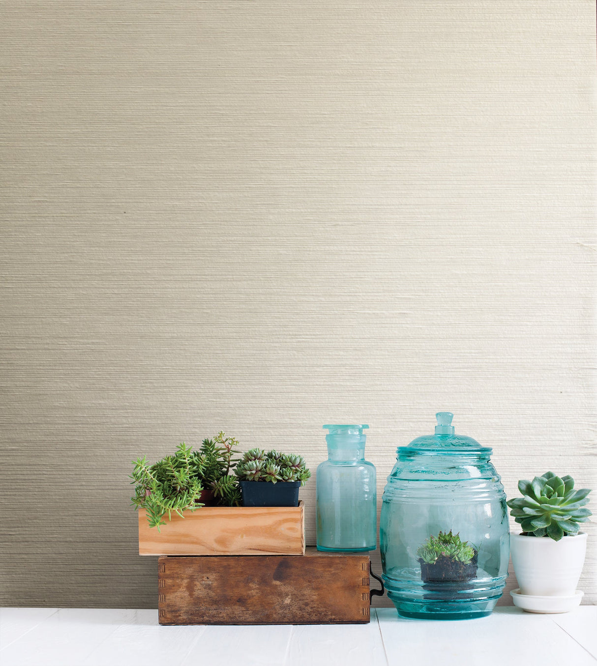 Kenneth James 2622-30221 Kamila Cream Paper Weave Wallpaper