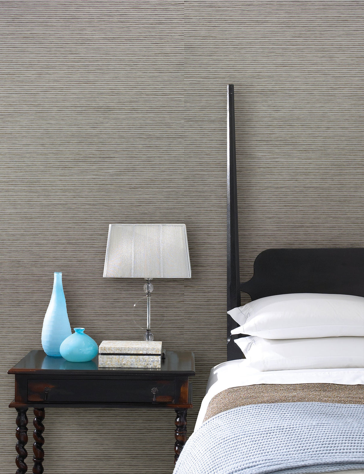 Kenneth James 2622-30225 Eva Grey Paper Weave Wallpaper