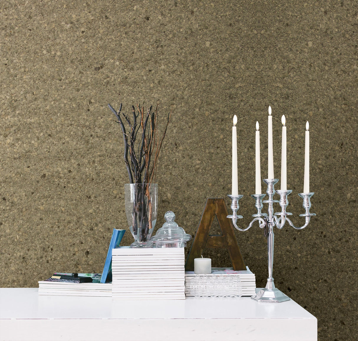 Kenneth James 2622-30246 Petra Grey Mica Chip Wallpaper