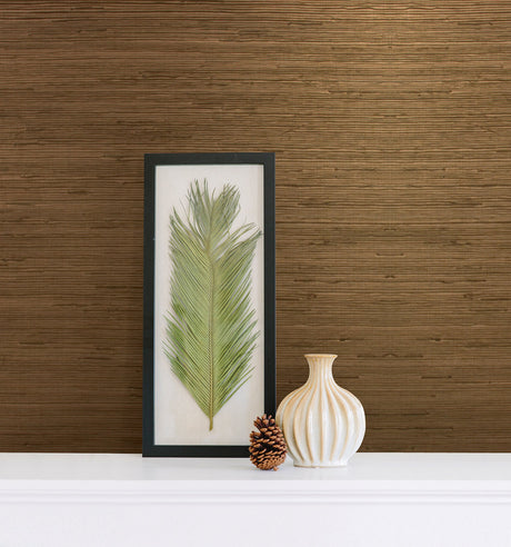 Kenneth James 2622-30250 Tereza Copper Foil Grasscloth Wallpaper