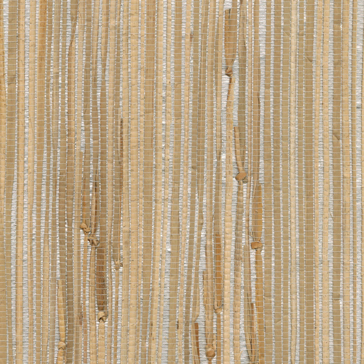 Kenneth James 2622-30272 Tereza Silver Foil Grasscloth Wallpaper