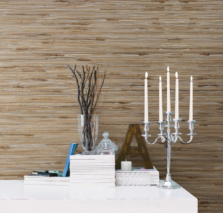 Kenneth James 2622-30272 Tereza Silver Foil Grasscloth Wallpaper