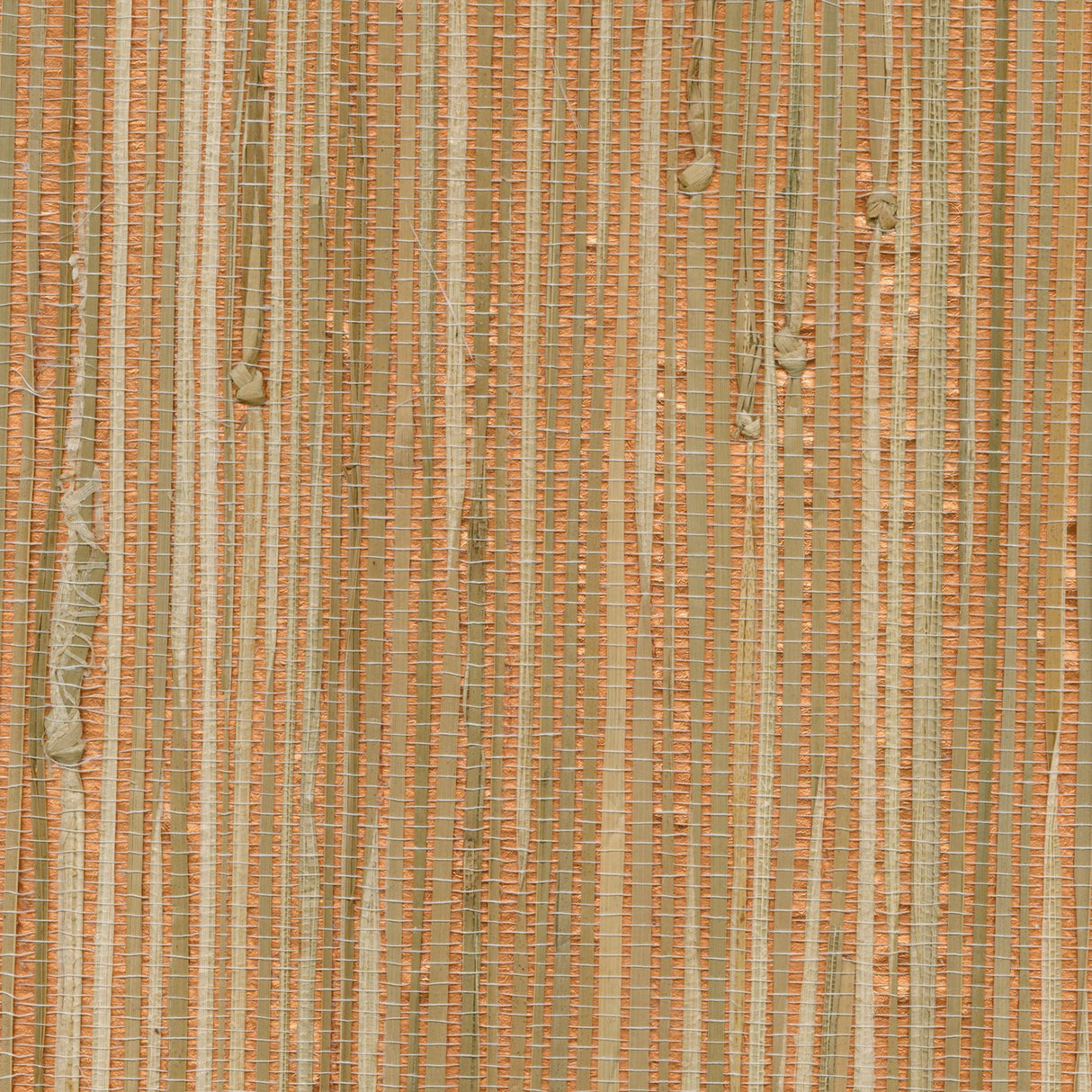 Kenneth James 2622-30274 Tereza Coral Foil Grasscloth Wallpaper