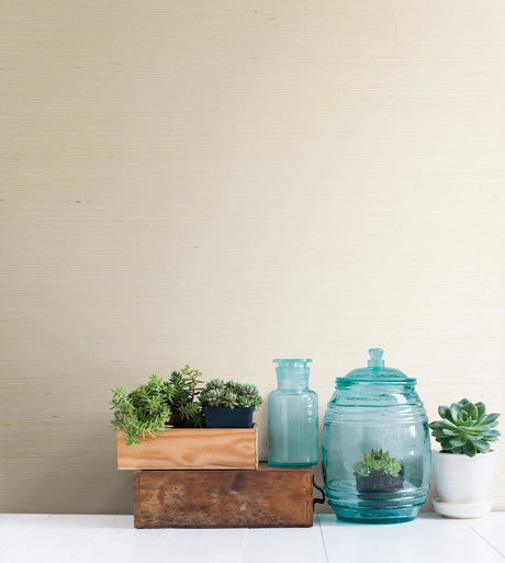 Kenneth James 2622-54720 Martina Cream Grasscloth Wallpaper