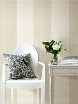 Kenneth James 2622-54746 Vova Grey Grasscloth Stripe Wallpaper
