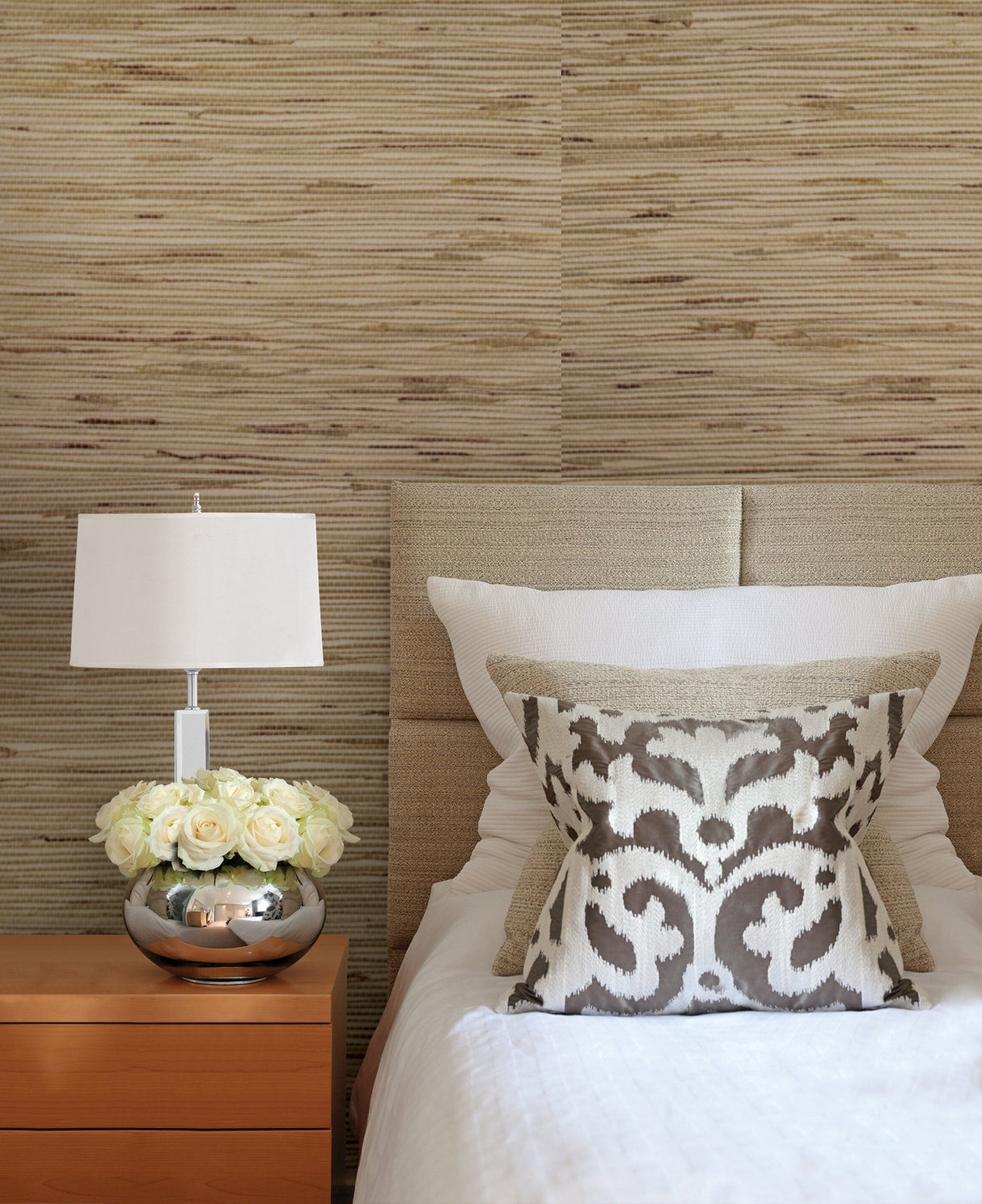 Kenneth James 2622-65600 Andrei Olive Grasscloth Wallpaper