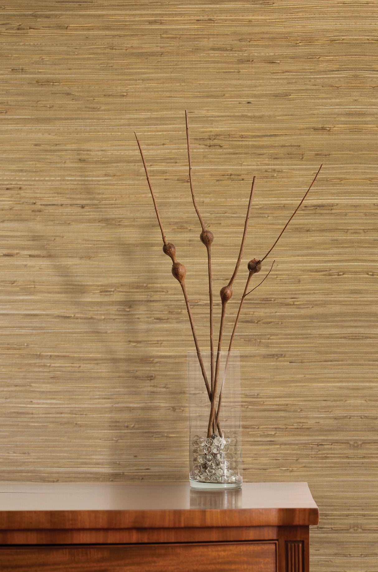 Kenneth James 2622-65622 Daria Beige Grasscloth Wallpaper