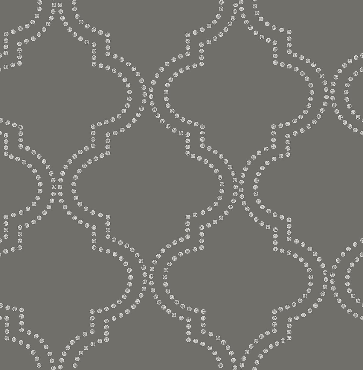 A-Street Prints 2625-21801 Tetra Charcoal Quatrefoil Wallpaper