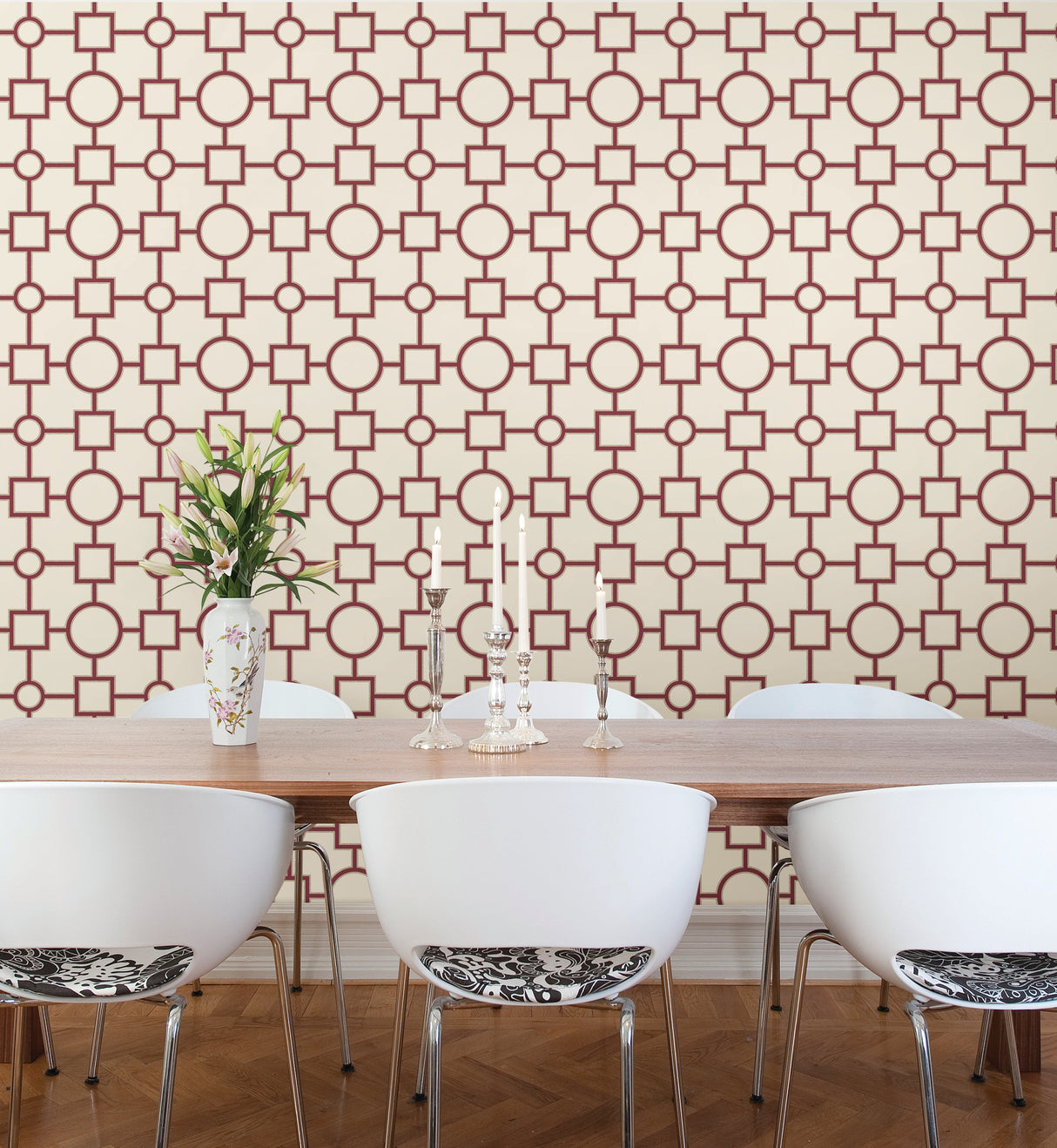 A-Street Prints 2625-21807 Matrix Burgundy Geometric Wallpaper