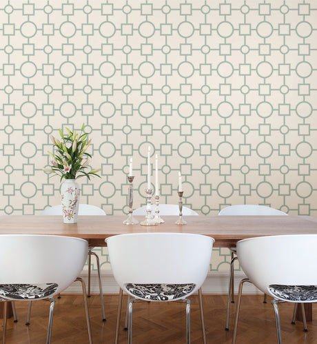 A-Street Prints 2625-21808 Matrix Turquoise Geometric Wallpaper