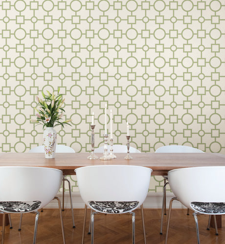 A-Street Prints 2625-21811 Matrix Green Geometric Wallpaper