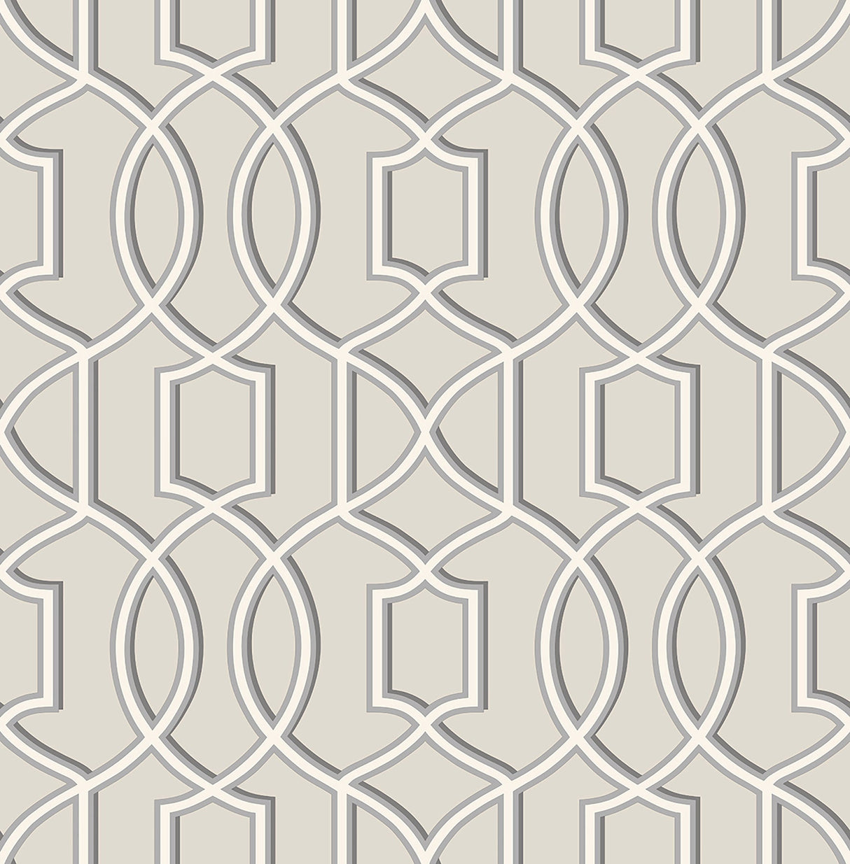 A-Street Prints 2625-21817 Quantum Grey Trellis Wallpaper