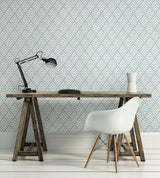 A-Street Prints 2625-21826 Vertex Blue Diamond Geometric Wallpaper