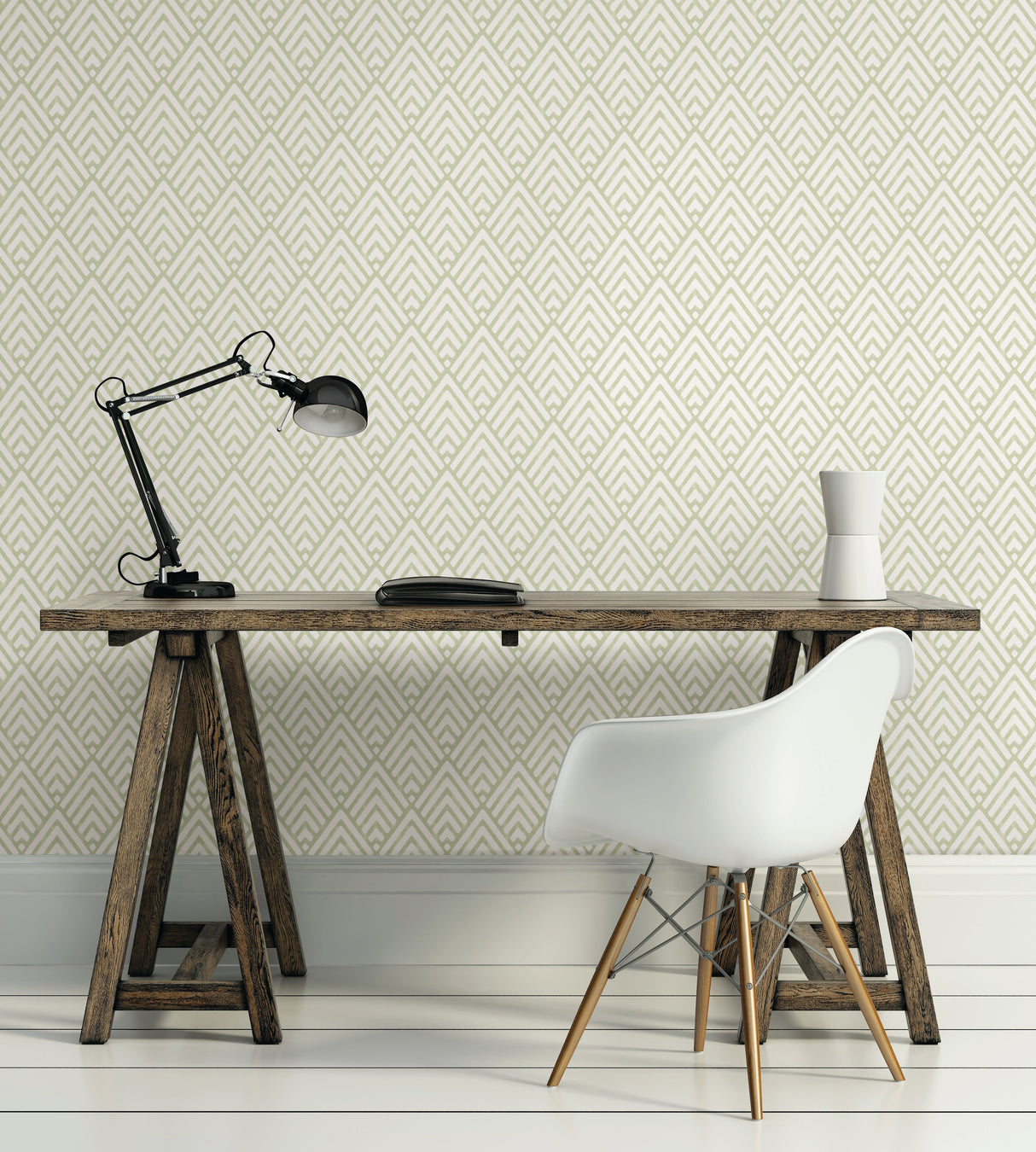 A-Street Prints 2625-21827 Vertex Green Diamond Geometric Wallpaper