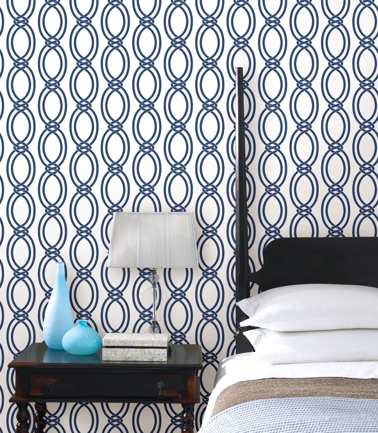 A-Street Prints 2625-21835 Infinity Indigo Geometric Stripe Wallpaper