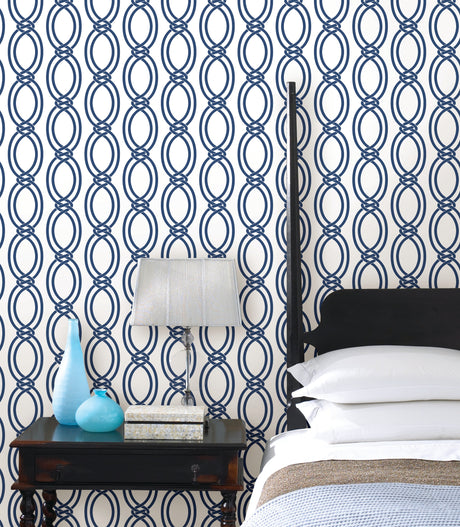 A-Street Prints 2625-21835 Infinity Indigo Geometric Stripe Wallpaper