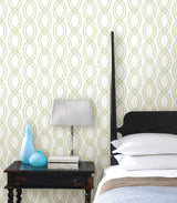 A-Street Prints 2625-21836 Infinity Light Green Geometric Stripe Wallpaper