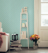 A-Street Prints 2625-21839 Kinetic Turquoise Geometric Floral Wallpaper