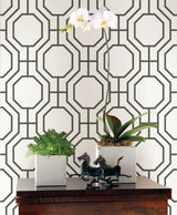 A-Street Prints 2625-21844 Circuit Black Modern Ironwork Wallpaper