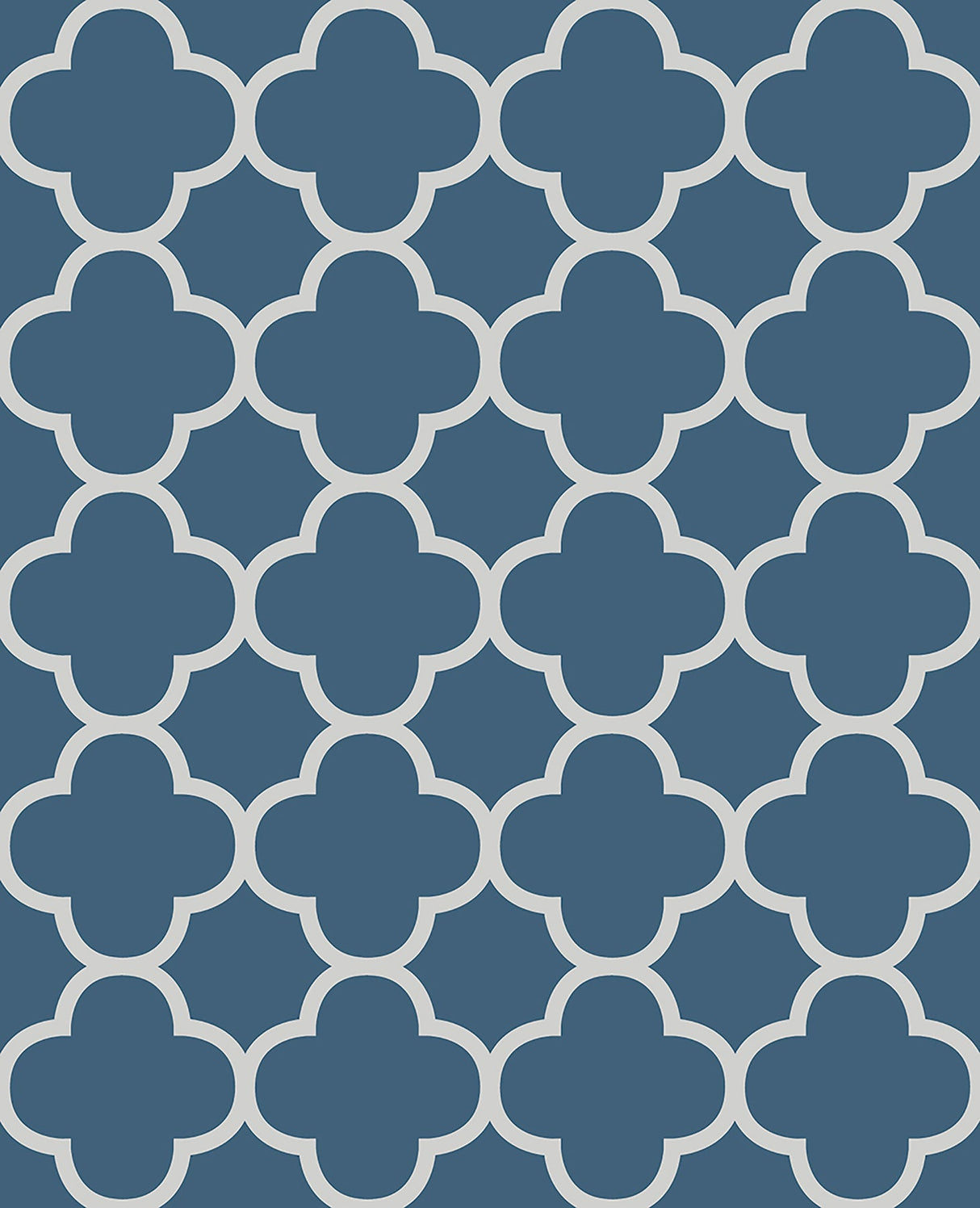 A-Street Prints 2625-21855 Origin Blue Quatrefoil Wallpaper