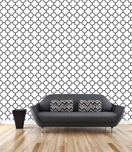 A-Street Prints 2625-21858 Origin Black Quatrefoil Wallpaper