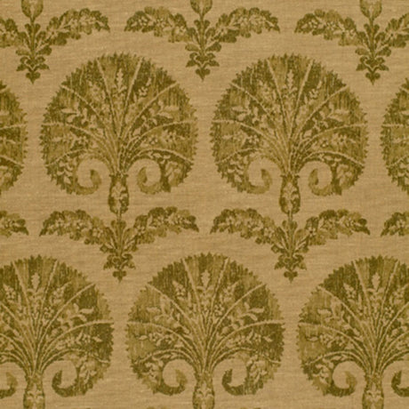 Schumacher Tasha Carnation Basil Fabric - Eade's Wallpaper