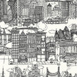 Schumacher New York New York Black And White Fabric - Eade's Wallpaper