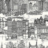 Schumacher New York New York Black And White Fabric - Eade's Wallpaper