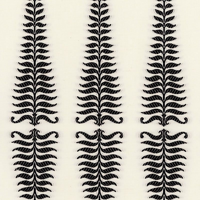 Schumacher Fern Tree Noir/Creme Fabric