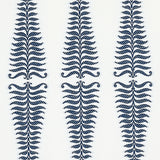 Schumacher Fern Tree Navy & White Fabric