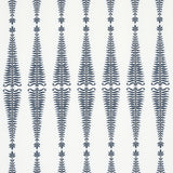 Schumacher Fern Tree Navy & White Fabric