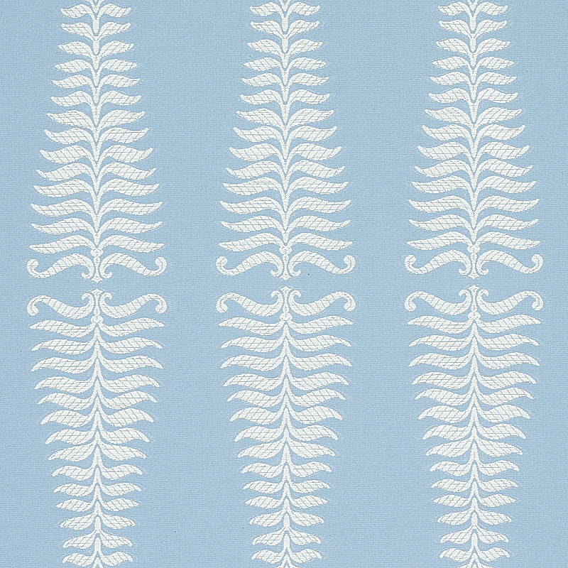 Schumacher Fern Tree Ivory & Sky Fabric