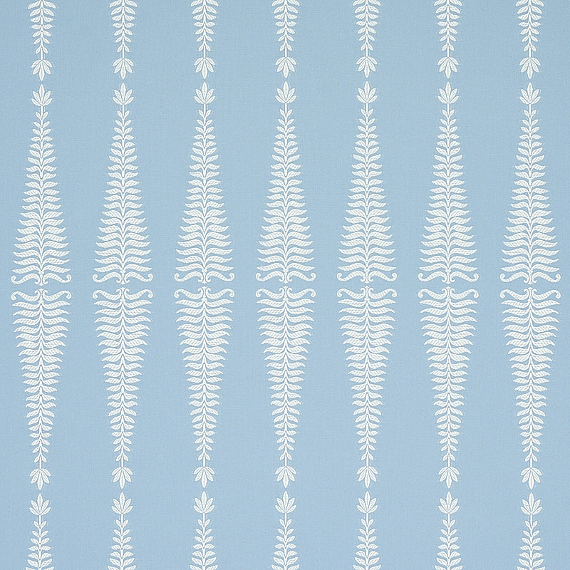 Schumacher Fern Tree Ivory & Sky Fabric