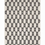 Schumacher Gordian Weave Ebony On Greige Fabric