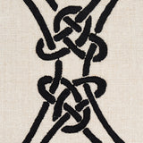 Schumacher Gordian Weave Ebony On Greige Fabric