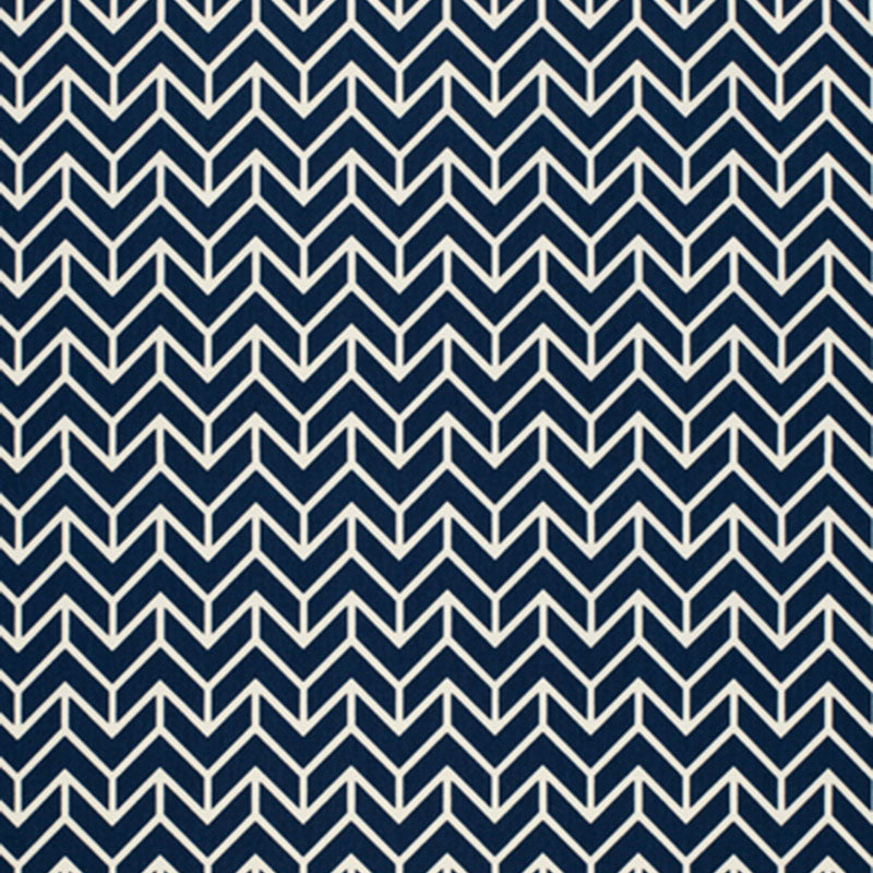 Schumacher Chevron Print Navy Fabric