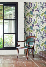 A-Street Prints 2656-004001 Descano Exotic Plum Botanical Wallpaper