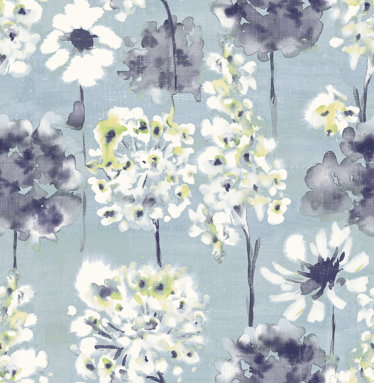 A-Street Prints 2656-004002 Marilla Blueberry Watercolor Floral Wallpaper