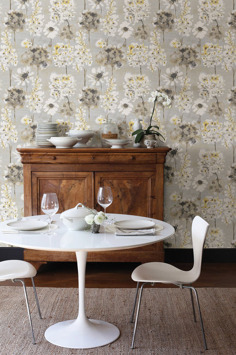 A-Street Prints 2656-004003 Marilla Yellow Watercolor Floral Wallpaper