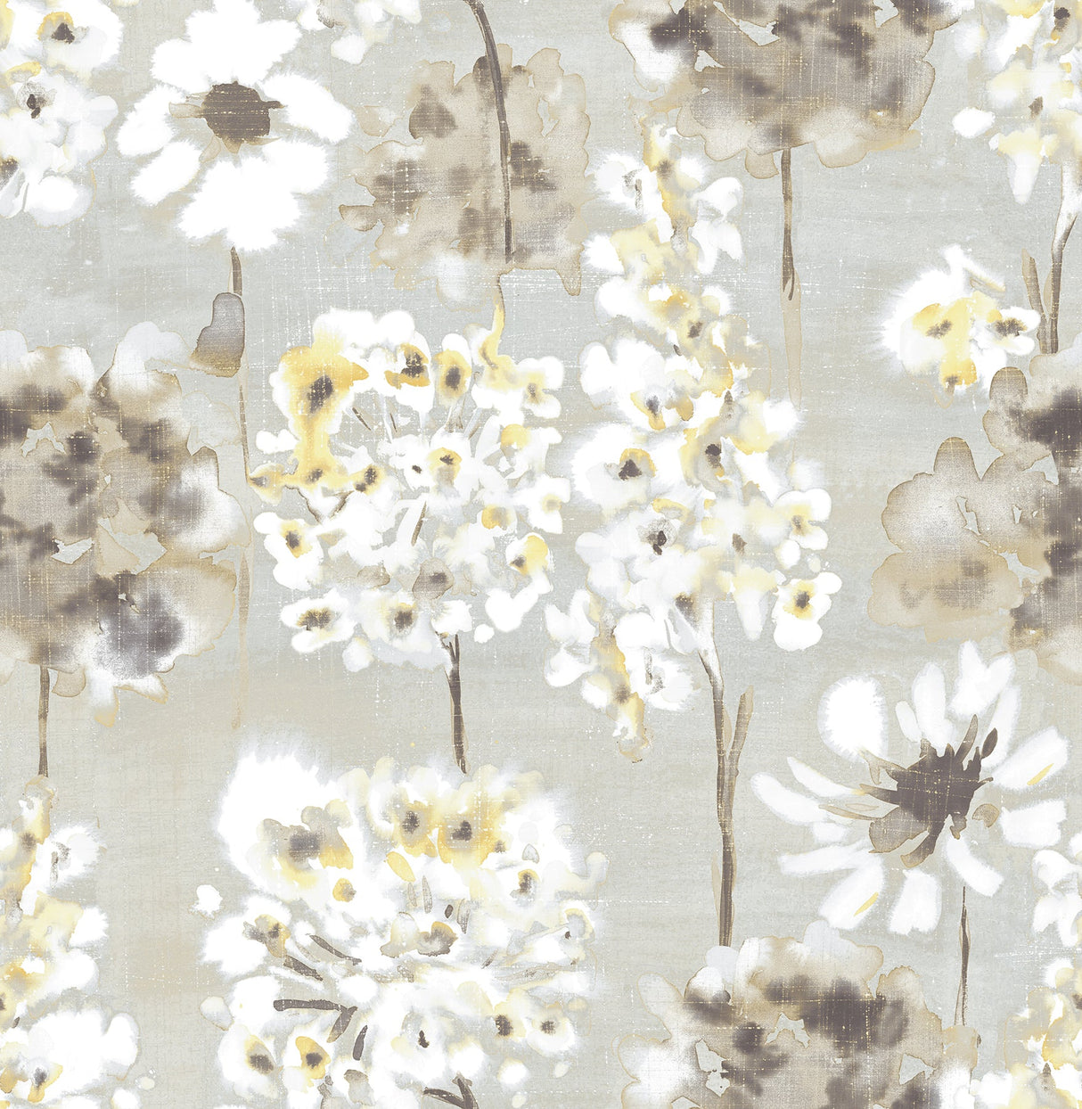 A-Street Prints 2656-004003 Marilla Yellow Watercolor Floral Wallpaper